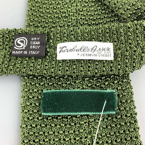 TURNBULL &amp; ASSER Cravate en tricot texturé en soie olive