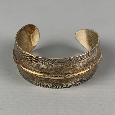 LENA PLATERO Sterling Silver Navajo Feather Cuff Bracelet