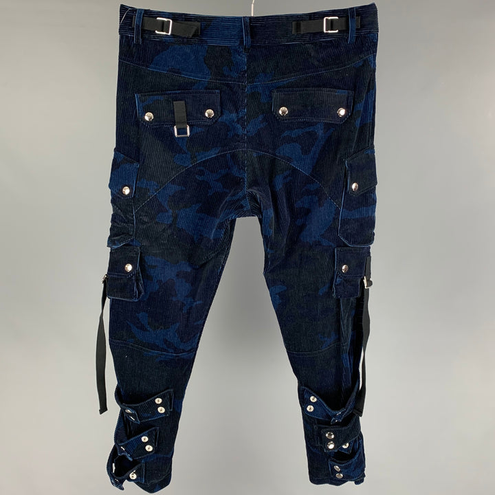 FAITH CONNEXION Size L Navy Blue Corduroy Cotton Cargo Pockets Casual Pants