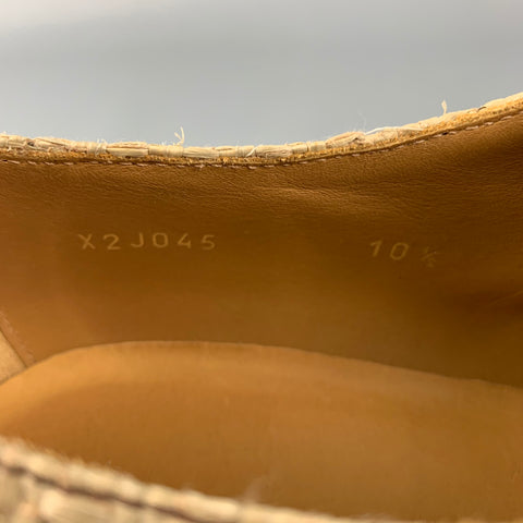 GIORGIO ARMANI Size 11.5 Brown & Tan Mixed Materials Leather Cap Toe Lace Up Shoes