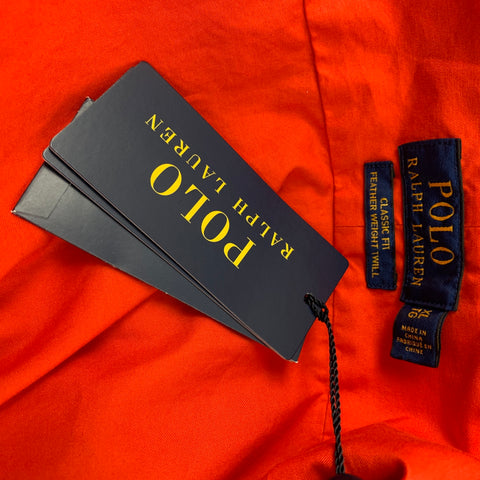 RALPH LAUREN Size XL Orange Cotton Classic Fit Long Sleeve Shirt