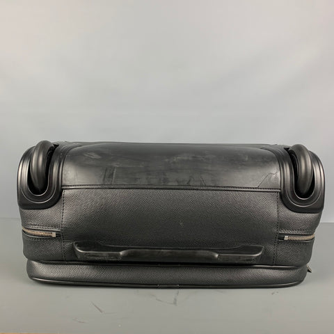 LOUIS VUITTON All Pilot Case  Black Textured Leather Carry-On Roller Luggage Bag