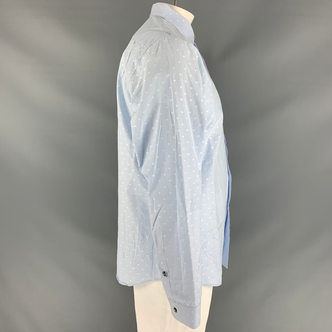 PAUL SMITH Size L Light Blue White Stripe Button Down Long Sleeve Shirt