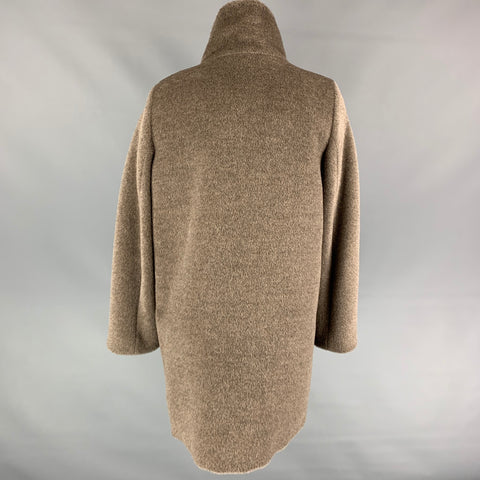 MAX MARA Size 4 Taupe Alpaca / Vrgin Wool High Collar Coat