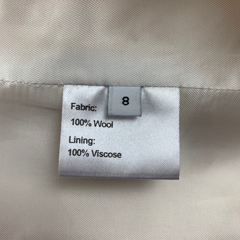 BELLA FREUD Size 8 Cream Wool Tweed Double Breasted Jacket