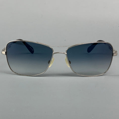 OLIVER PEOPLES Silver & Blue Metal Sanford Sunglasses