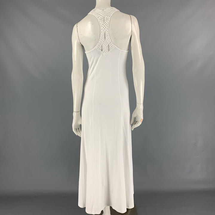 RALPH LAUREN Black Label Size M White Cotton Crochet Racerback Long Dress