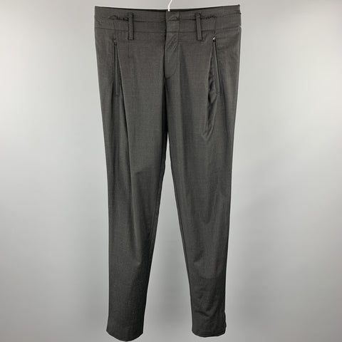 EMPORIO ARMANI Size 30 Black Wool Blend Casual Pants
