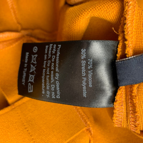 ZEYNEP ARCAY Taille 4 Robe de cocktail en viscose stretch moutarde avec fente latérale
