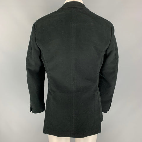 GABRIELE PASINI Size 40 Black Cotton Single Breasted Sport Coat