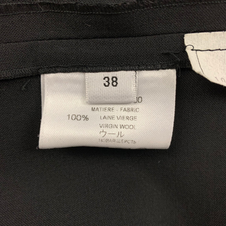 GIVENCHY Size 6 Black Virgin Wool Short Sleeve Dress