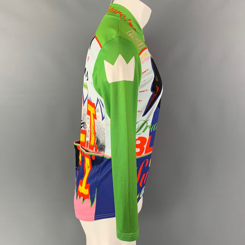 WALTER VAN BEIRENDONCK FW96 Size M Green Blue Black Swan Jersey Bike Top