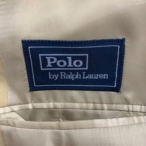 POLO by RALPH LAUREN Size 46 Beige Cotton Notch Lapel Suit