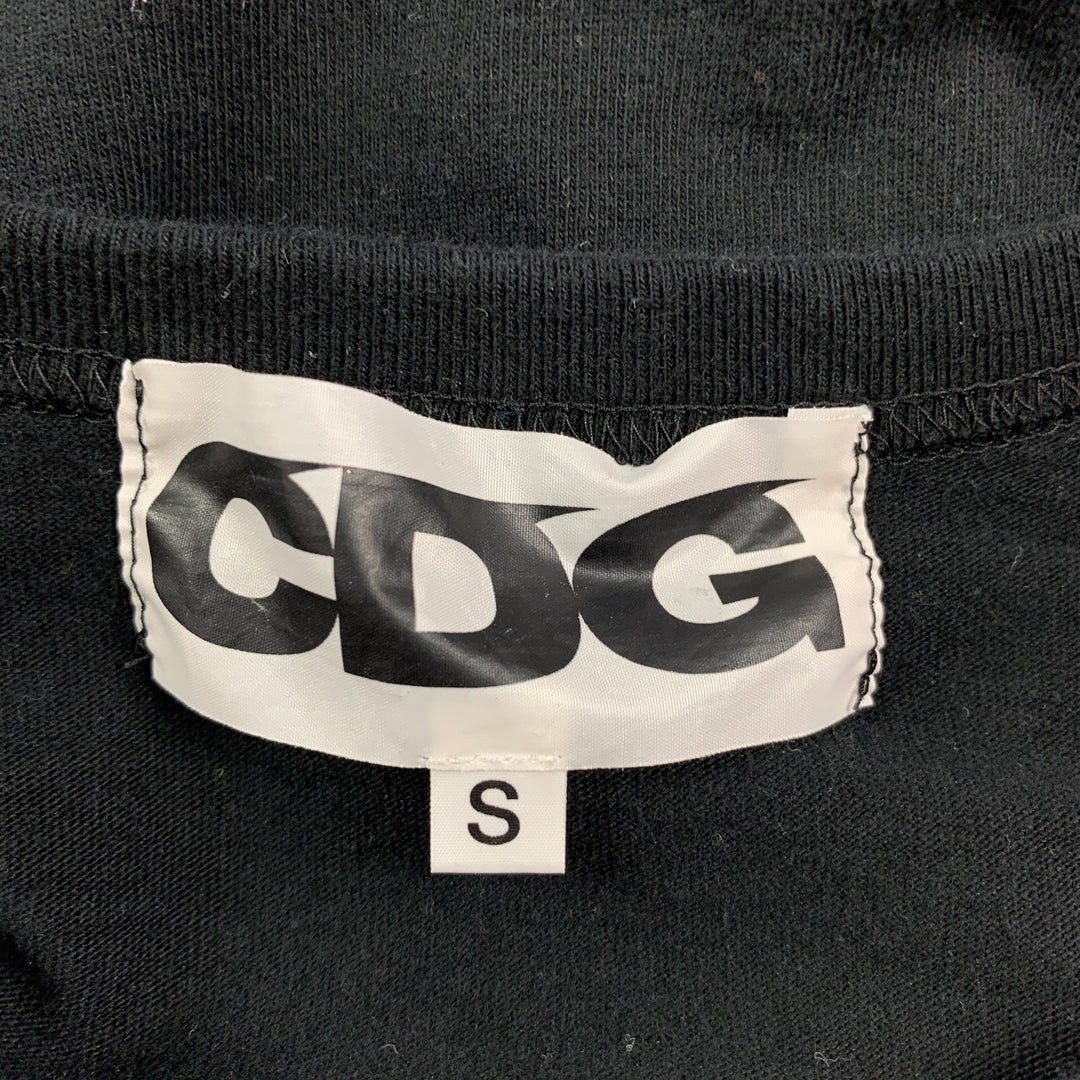 COMME des GARCONS Camiseta de algodón con cuello redondo y logo en blanco y negro Talla S