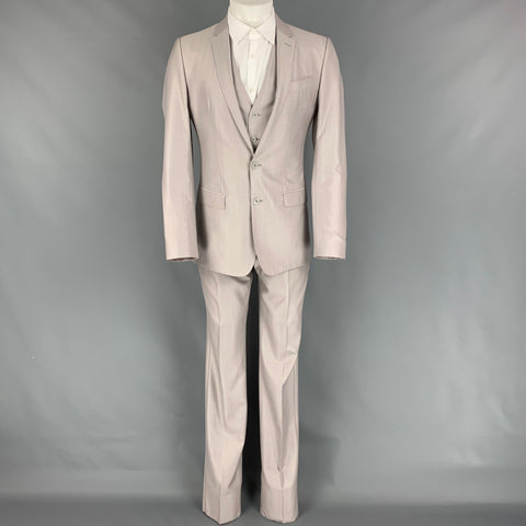 DOLCE &amp; GABBANA Martini Talla 36 Traje largo de 3 piezas de lana / seda gris claro