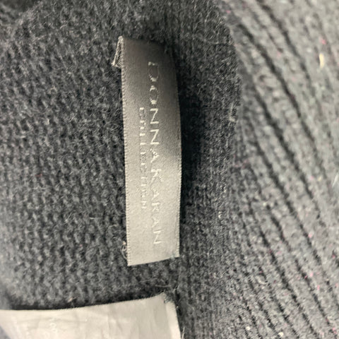 DONNA KARAN Talla M/L Cárdigan de punto de cachemira negro con frente abierto