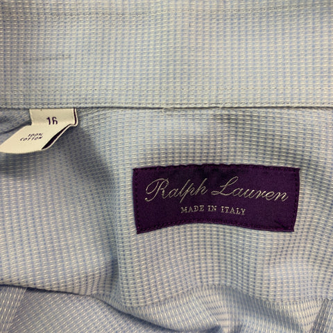 RALPH LAUREN Size M Blue Textured Cotton Long Sleeve Shirt
