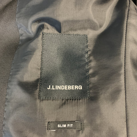 J. LINDEBERG Size 36 Black Woven Cotton Blend Peak Lapel Sport Coat