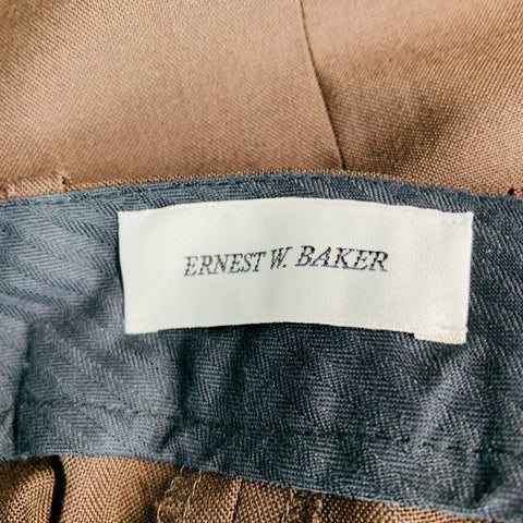 ERNEST W. BAKER Size 42 Brown Peak Lapel Suit