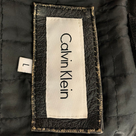 CALVIN KLEIN Size L Black Charcoal Zip Up Jacket