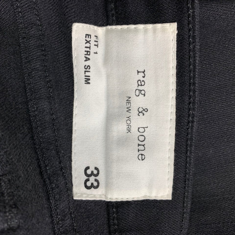 RAG &amp; BONE Taille 33 Jean slim en polyuréthane et coton vieilli noir avec braguette boutonnée
