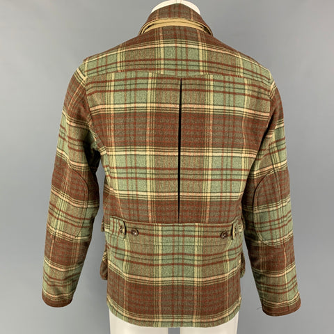 POLO by RALPH LAUREN Size S Olive Brown Plaid Reversible Jacket