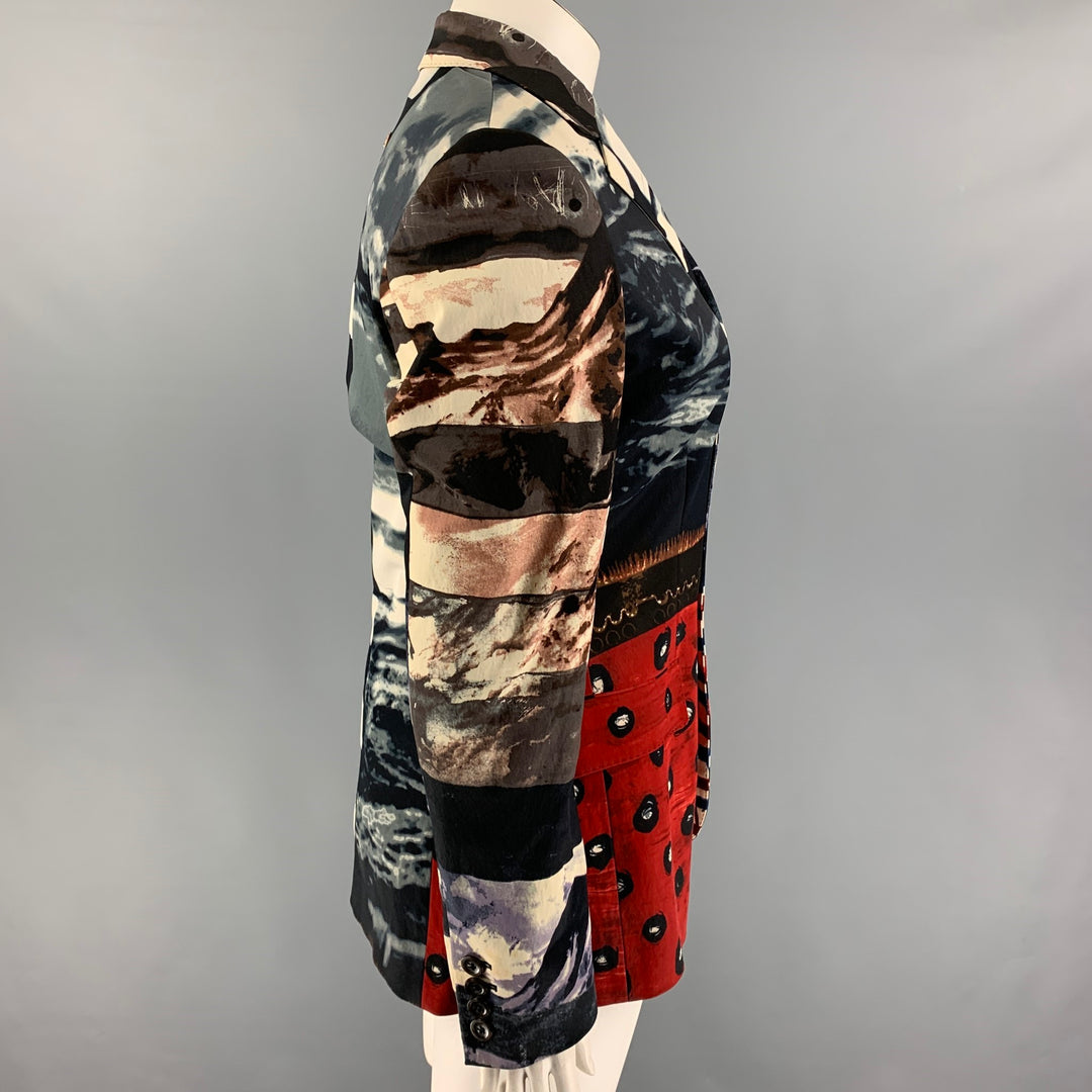 Vintage JEAN PAUL GAULTIER Size 12 Multi-Color Print Acetate Blend Jacket