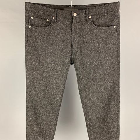 MARC by MARC JACOBS Taille 36 Jean droit en mélange de coton moucheté crème noir