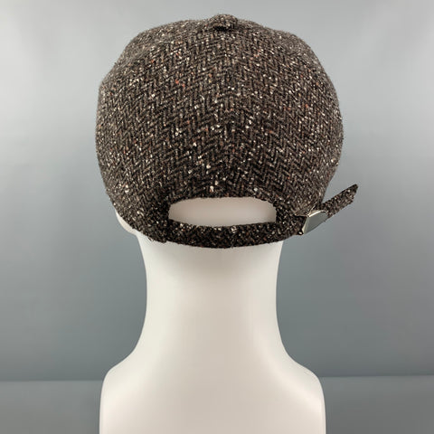 BARNEY'S CO-OP Size L Brown Cream Herringbone Baseball