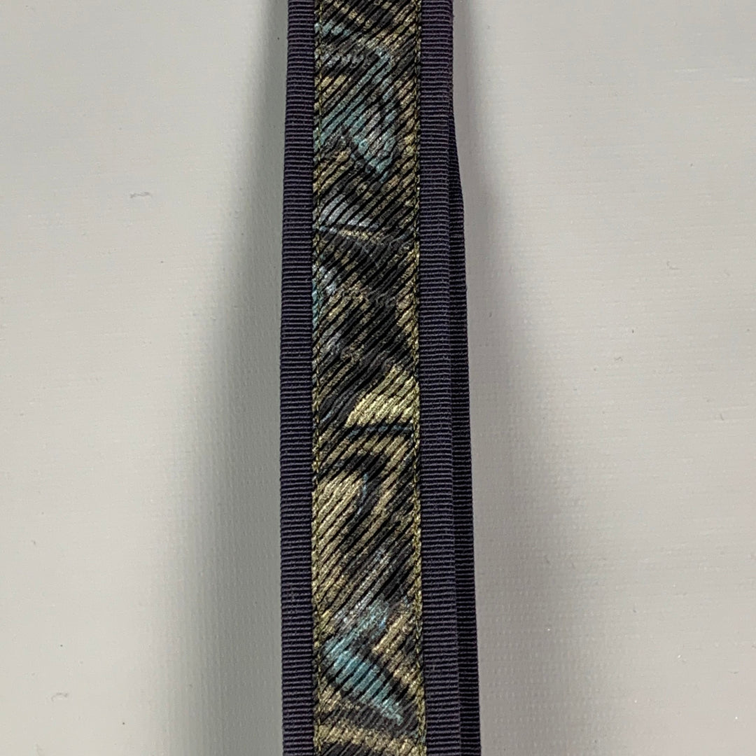 ERMENEGILDO ZEGNA Navy Print Silk Suspenders
