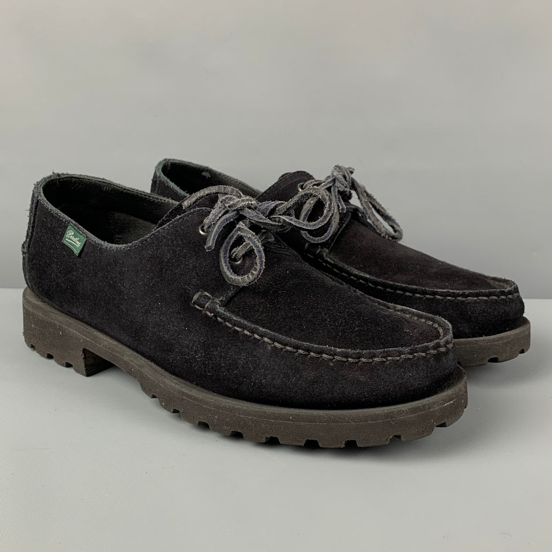 PARABOOT for ARPENTEUR Size 9 Black Suede Lace Up Lace Up Shoes