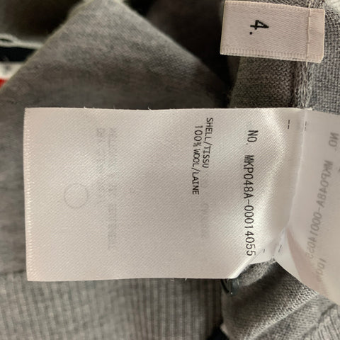 THOM BROWNE Polo con botones de lana a rayas blancas y grises talla L