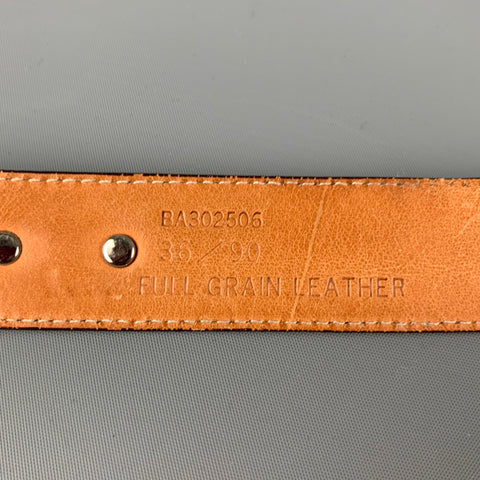 BILL ADLER DESIGN Taille 36 Ceinture en cuir gaufré marron