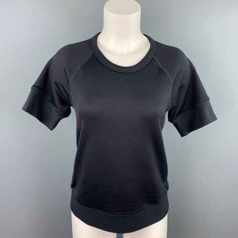 JAMES PERSE Talla S Camiseta de manga corta con cuello redondo en mezcla de algodón color carbón