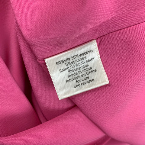 RONNY KOBO Size S Pink Silk Blend One Shoulder Dress