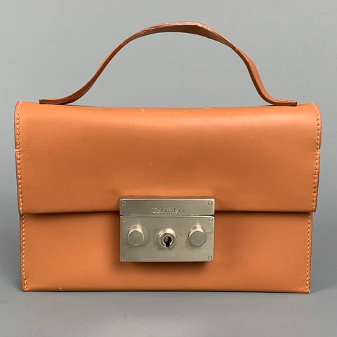 CALVIN KLEIN COLLECTION Tan Leather Rectangle Mini Bag