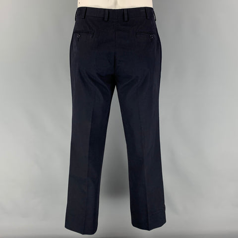 RALPH LAUREN Black Label Size 42 Regular Navy Cotton Notch Lapel Suit