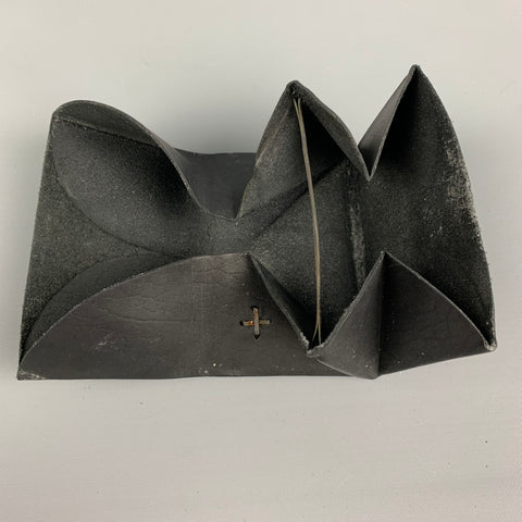 M.A+ Black Leather Origami Wallet