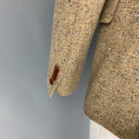 SHIPLEY and HALMOS Size 42 Oatmeal Tweed Wool Notch Lapel Sport Coat