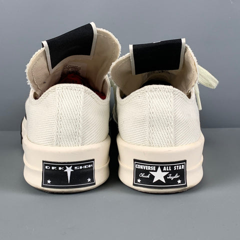 CONVERSE x DRKSHDW Size 7 Off White Black Canvas Low Top Sneakers