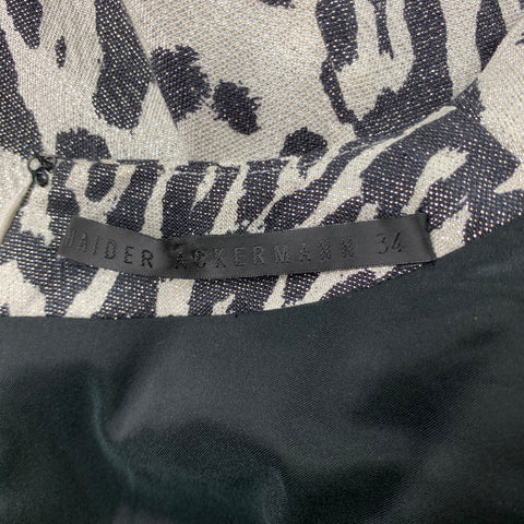 HAIDER ACKERMANN Silver & Black Leopard Print Silk Blend Blouse