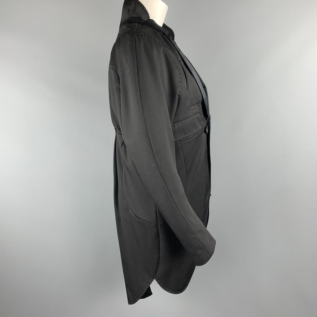 UNDERCOVER Size M Black Wool Satin Shawl Collar Tuxedo Coat