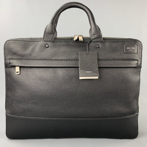 JACK SPADE Sac pour ordinateur portable en cuir grainé noir