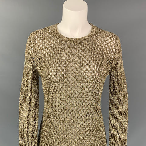 MARC JACOBS 2018 Size XS Gold Knitted Nylon Blend Pullover