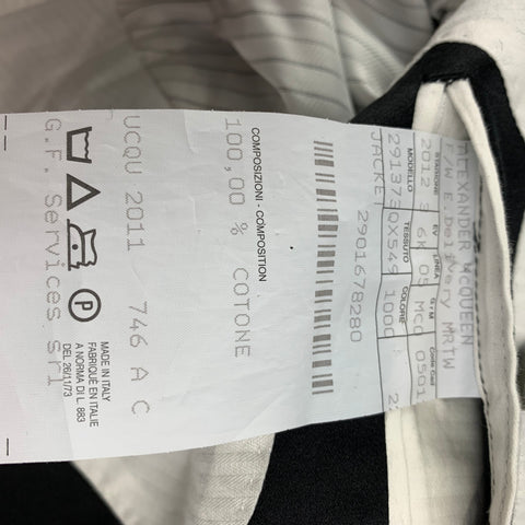 ALEXANDER MCQUEEN Size 40 Black Mixed Fabrics Cotton Sport Coat