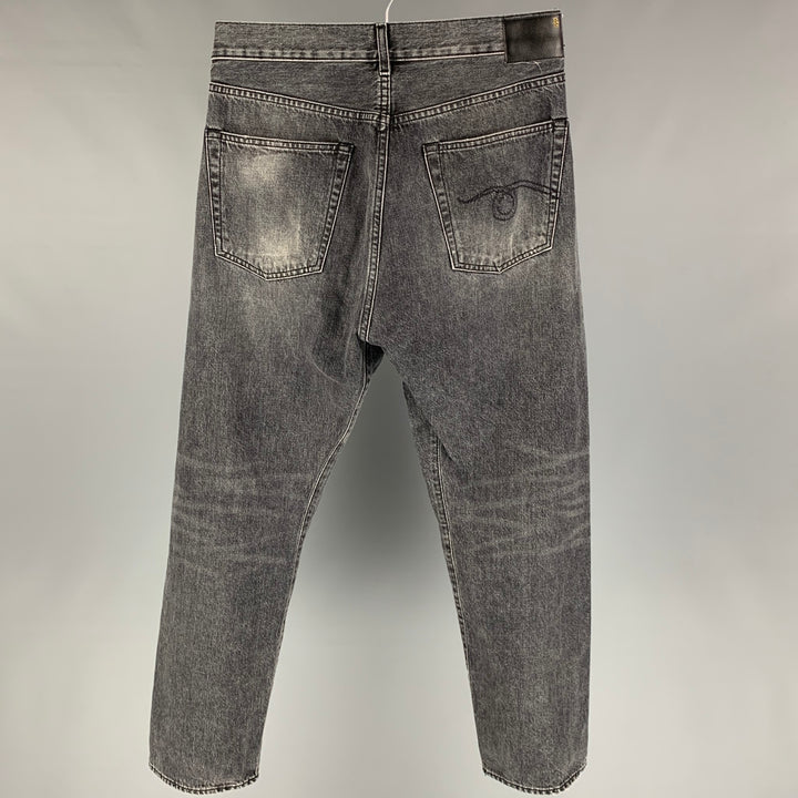 R13 Size 27 Charcoal Wash Denim Zip Fly Crossover Waist Jeans