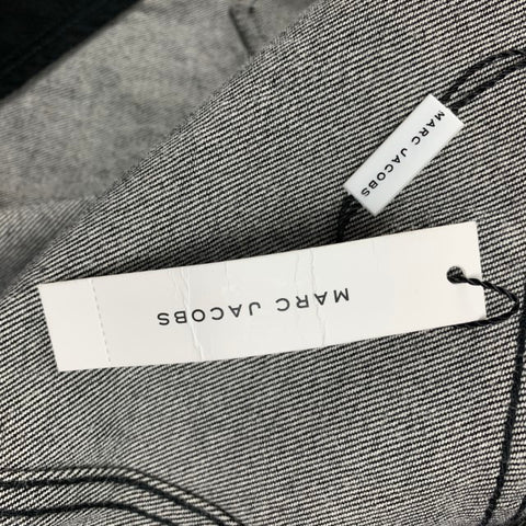 MARC JACOBS Chaqueta corta con adornos de cristal y encaje vaquero blanco y negro talla S