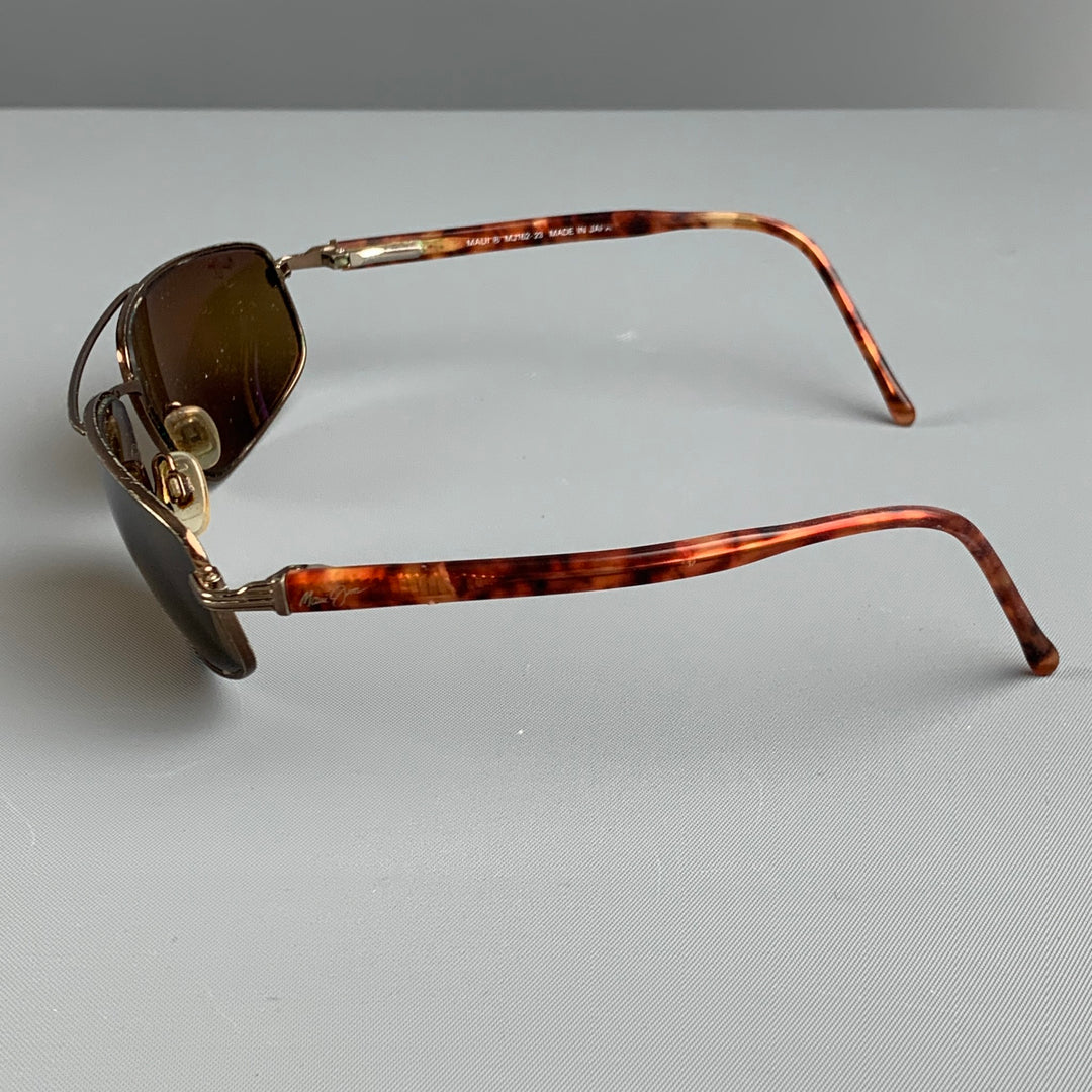 MAUI JIM Tortoise Shell Metal Sunglasses