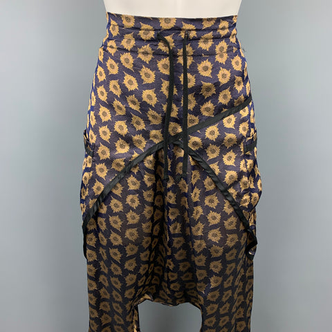 DRIES VAN NOTEN Taille 8 Pantalon décontracté en viscose / soie violet et doré