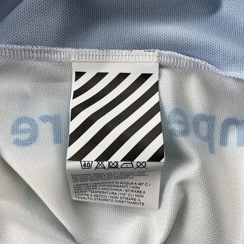 OFF-WHITE Size M Blue & White Print Polyester Bike Cycle Half Zip T-shirt